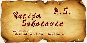 Matija Sokolović vizit kartica